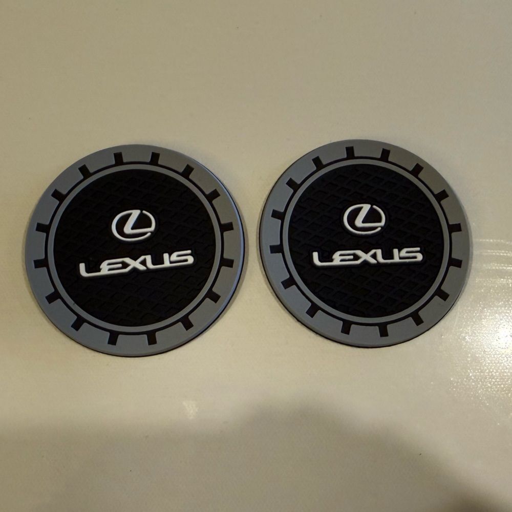 Lexus Car Cup Coasters in Black And Gray Set of 2 NWT